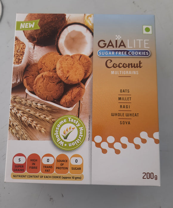 Gaia Lite Sugar Free Cookied Coconut,200g