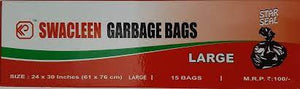 Swacleen garbage bags [24" * 30" ] Large 15bags