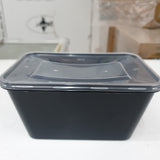 Black rectangle container with lid 1000ml