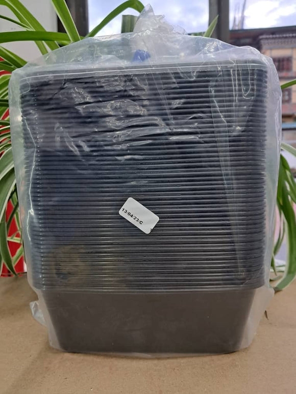 Black rectangle container with lid 500ml