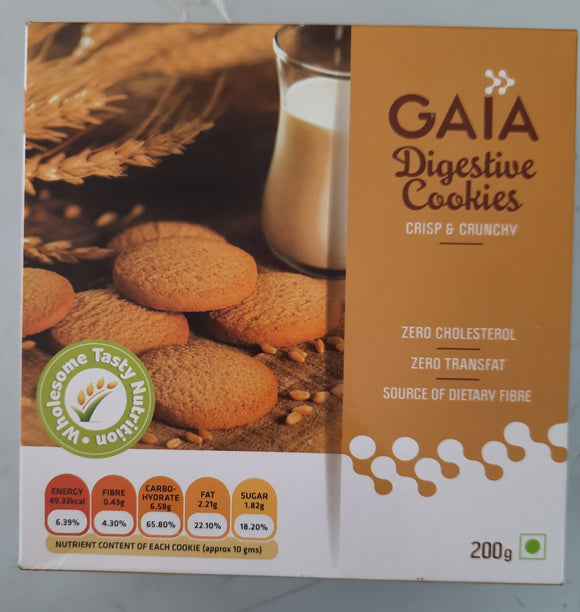 Gaia Digestive Cookies, 200g