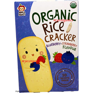 Organic rice cracker blueberry+strawberry flavour