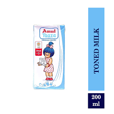 Amul taaza toned milk 200ml