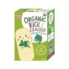 Organic rice cracker spinach flavour